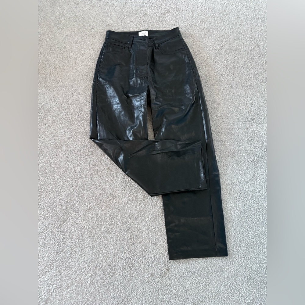 Wilfred Midnight Black Leather Trousers